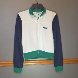 Prince White and Green Zip-Up Sweatshirt